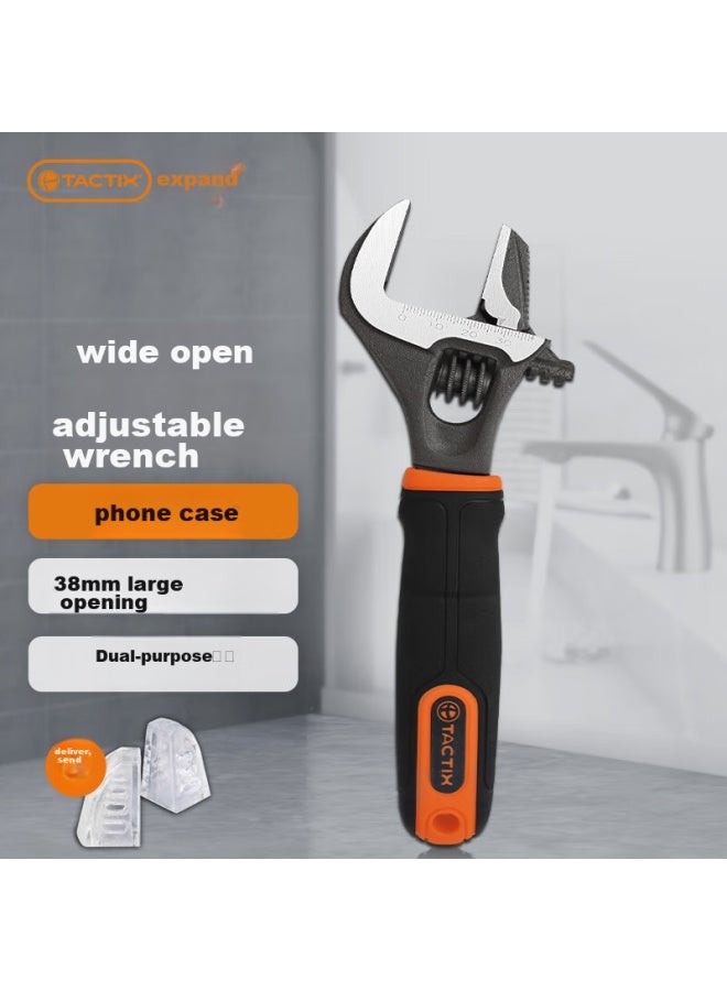 Tactix Adjustable Wrench, Large Opening, Dual-purpose, Universal Torque, Adjustable Mouth, Bathroom Wrench, Non-slip Adjustable Plate, Pipe Wrench, 900064 - Image 1