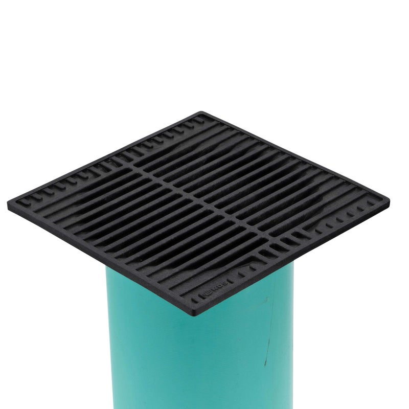 NDS NDS 970 Square Grate Spee-D Catch Basin 6 in. Drain Pipes & Fittings, 9 in, Black Plastic  - Image 3