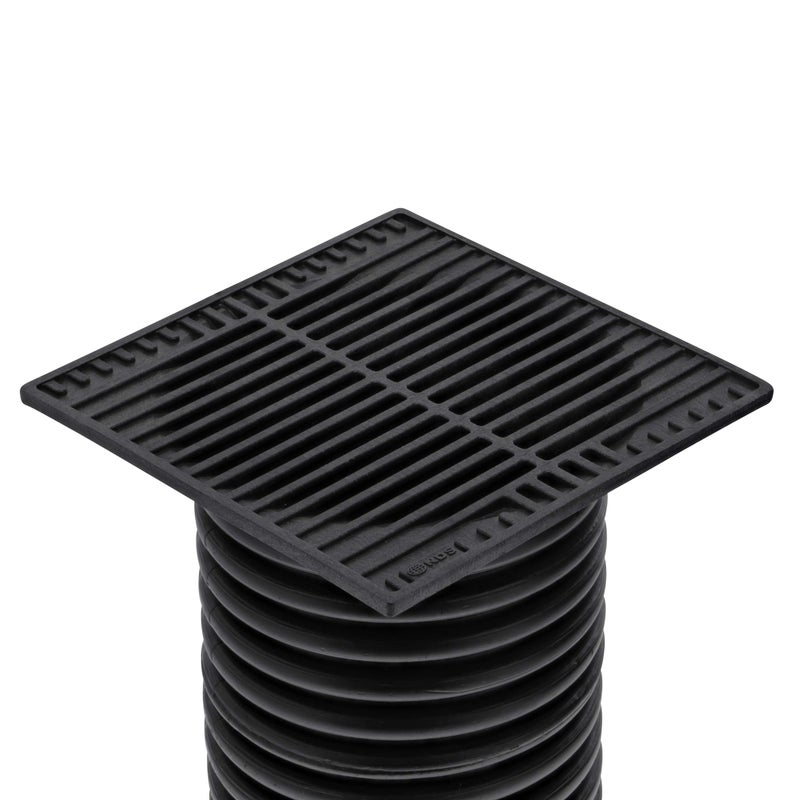 NDS NDS 970 Square Grate Spee-D Catch Basin 6 in. Drain Pipes & Fittings, 9 in, Black Plastic  - Image 4