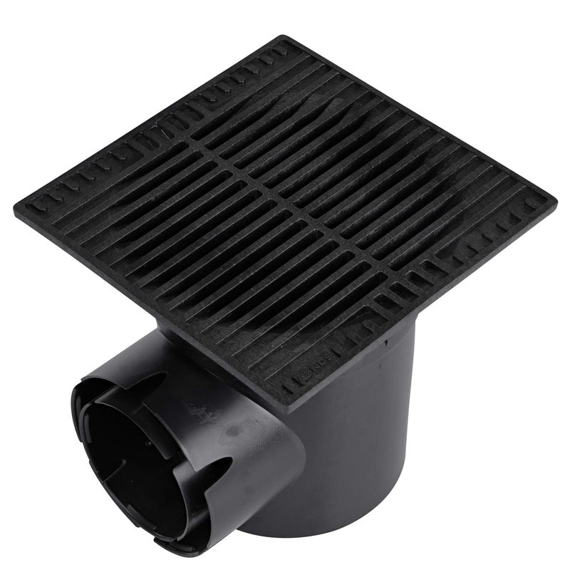 NDS NDS 970 Square Grate Spee-D Catch Basin 6 in. Drain Pipes & Fittings, 9 in, Black Plastic  - Image 2