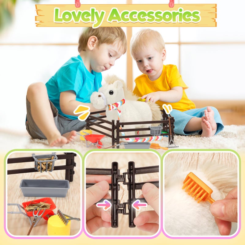 Tagitary Plush Toys Horse for Kids, Interactive Plush Toys with Leash,Can Make Sounds,Walk,and Wag Tail,Stuffed Horse Realistic Pet for Boys Girls - Image 4