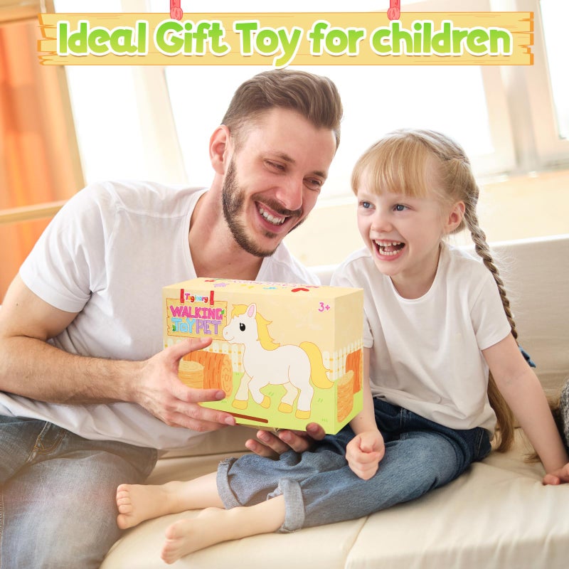 Tagitary Plush Toys Horse for Kids, Interactive Plush Toys with Leash,Can Make Sounds,Walk,and Wag Tail,Stuffed Horse Realistic Pet for Boys Girls - Image 5