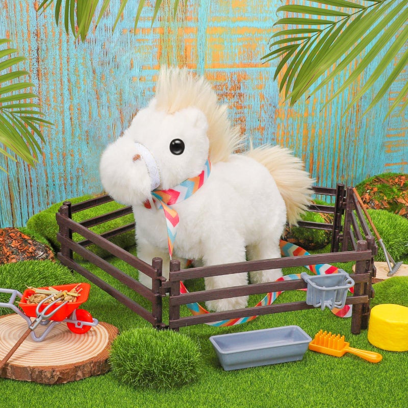 Tagitary Plush Toys Horse for Kids, Interactive Plush Toys with Leash,Can Make Sounds,Walk,and Wag Tail,Stuffed Horse Realistic Pet for Boys Girls - Image 2