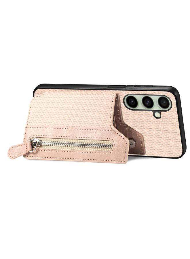 اس-توب جراب لهاتف Samsung Galaxy A56 5G مصنوع من ألياف الكربون مع محفظة وسحاب أفقي - Image 3