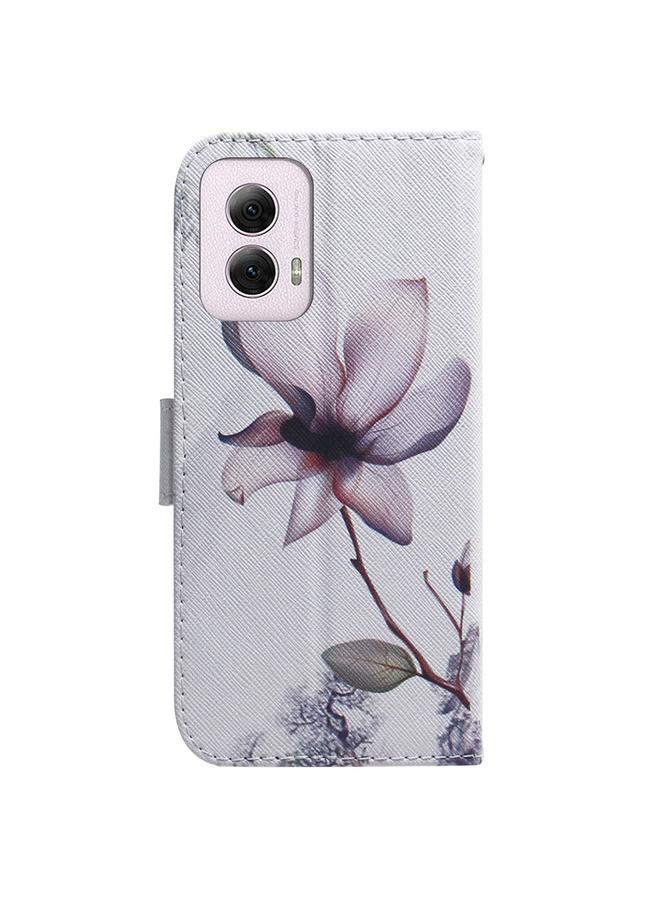 اس-توب جراب لهاتف موتورولا موتو جي باور 5 جي 2024، جراب هاتف جلدي قابل للطي برسومات ملونة - Image 4