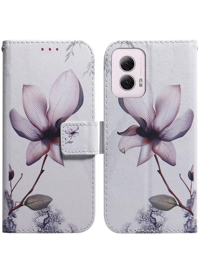 اس-توب جراب لهاتف موتورولا موتو جي باور 5 جي 2024، جراب هاتف جلدي قابل للطي برسومات ملونة - Image 1