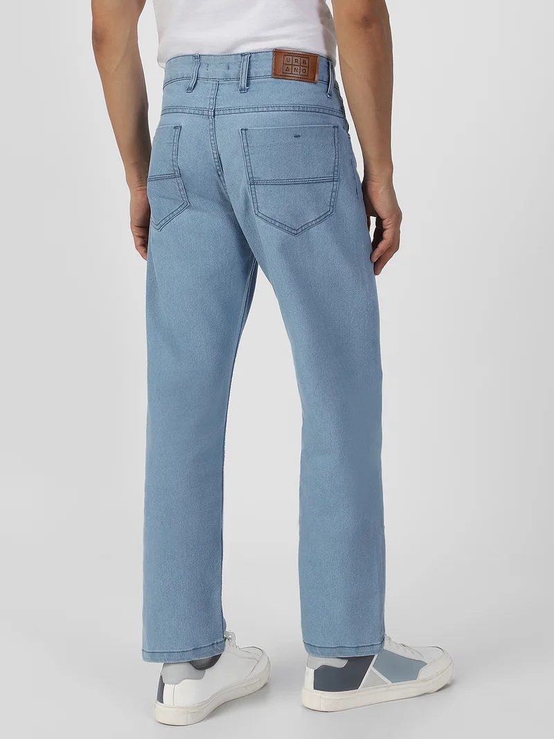 Urbano Fashion  Urbano Fashion Men's Ice Blue Regular Fit Washed Jeans Stretchable for Men | Best Price UAE