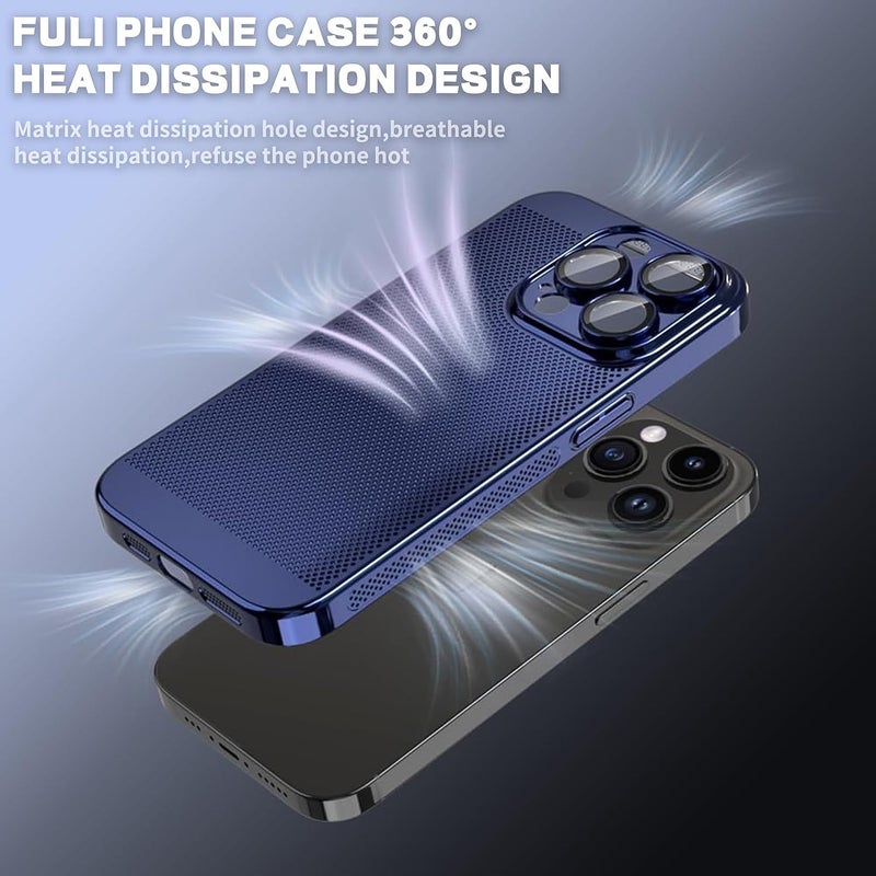 HuHa Case Cover For iPhone 14 Pro Max Fine Mesh Cooling Phone Case(Gold) - Image 3