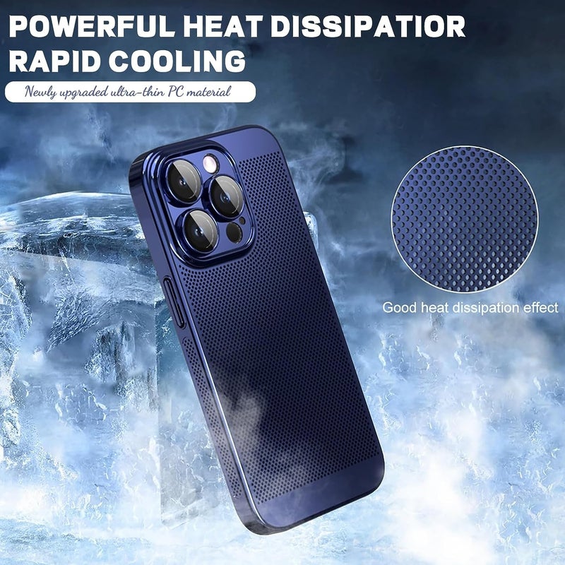 HuHa Case Cover For iPhone 14 Pro Max Fine Mesh Cooling Phone Case(Gold) - Image 2