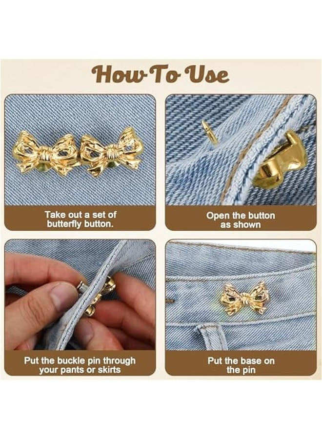Adjustable Waist Cincher Clip Pants Skirt Tightener Bow ons Gold Silver Black Bronze  - Image 3