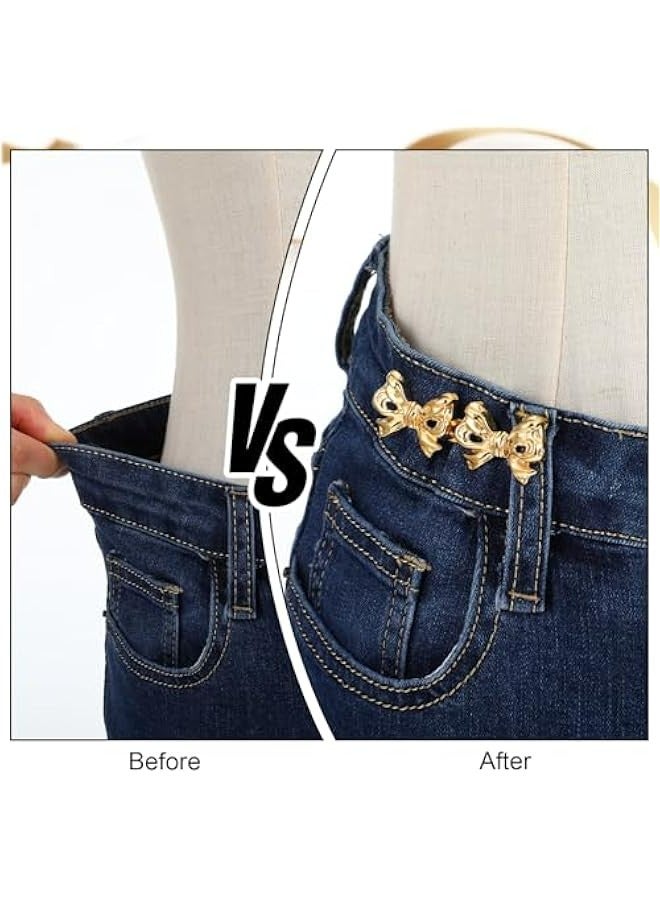 Adjustable Waist Cincher Clip Pants Skirt Tightener Bow ons Gold Silver Black Bronze  - Image 4