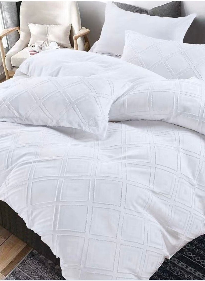 Dream Bell - DREAM BELL 6 PC PURE COTTON KINGSIZE SOFT COMFORTER SET WHITE - Image 1