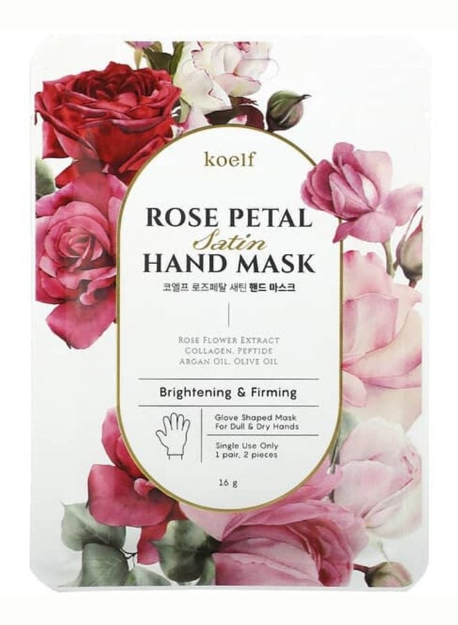 Koelf Rose Petal Satin Hand Mask, Brightening and Firming Moisturizing Gloves - Image 3