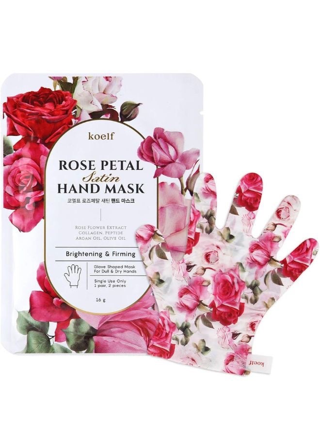 Koelf Rose Petal Satin Hand Mask, Brightening and Firming Moisturizing Gloves - Image 1