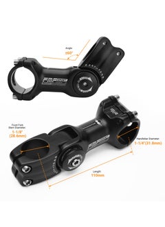 Excefore Bike Stem, 110mm Adjustable MTB Stem, Aluminum Alloy Mountain Bike Handlebar Riser Extender, for Most Mountain Bike Road City Bike MTB  - Image 3