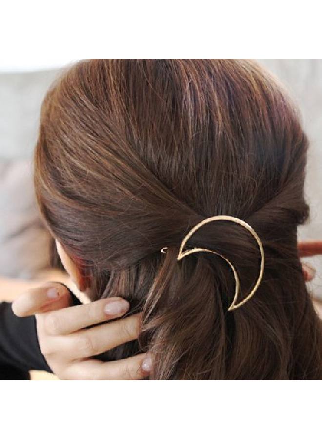 BeautyMood 6Pcs Minimalist Dainty Gold Silver Hollow Geometric Metal Hairpin Hair Clip Clampscircle Triangle And Moon - Image 5