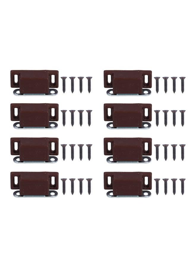 Thoraya 8 Set Stainless Steel Magnetic Door Catch Cupboard Closet Cabinet Door Damper Buffer Furniture AccessoriesBrown  - Image 1