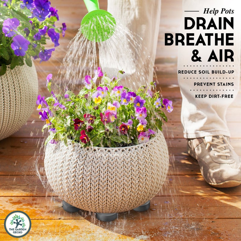 The Garden Gecko Invisible Pot feet for Outdoor Plant pots and Flowers. Solid Rubber Pot risers with Enhanced Grip | 20 Pack. - Image 4