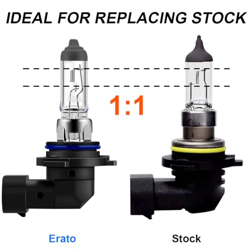ERATO إيراتو 9005/HB3 لمبة هالوجين للضوء الأمامي 12 فولت 55 واط/60 واط أضواء ضباب 4300 كلفن أبيض دافئ بديل لمصباح الرأس (عبوتان)  - Image 4