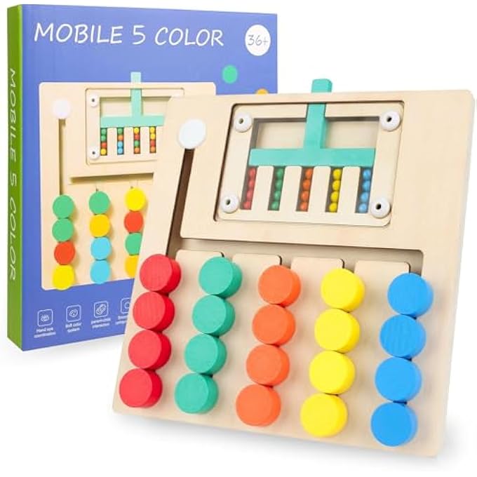 COLOR MATCHING PUZZLE TOYS, MONTESSORI BRAIN TEASERS GAME FOR KIDS AGE 3, 4, 5, 6, 7 YEARS OLD, ROAD TRIP TOYS FOR BOYS & GIRLS, HANDHELD GAMES FOR TRAVEL, IDEAL CHRISTMAS, BIRTHDAY GIFTS - Image 1