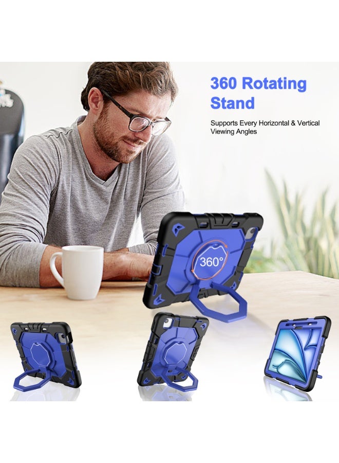 general Case for iPad air 6  11inch 2024 with Pencil Holder , Heavy Duty Shockproof Rugged Protective Case with 360° Rotate Hand Stand - Image 3