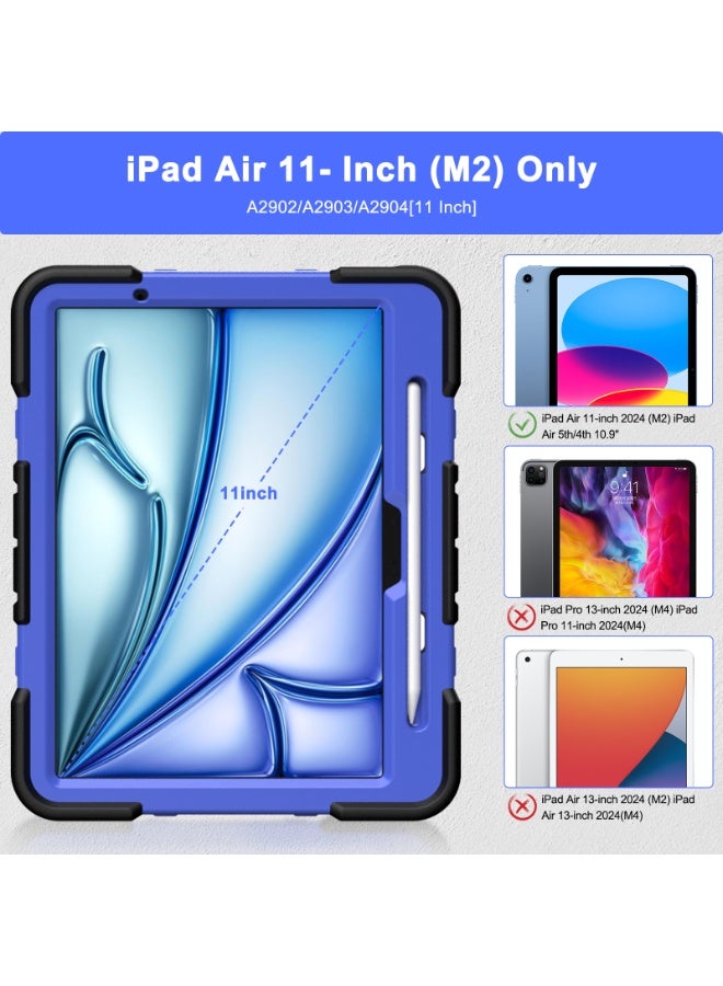 general Case for iPad air 6  11inch 2024 with Pencil Holder , Heavy Duty Shockproof Rugged Protective Case with 360° Rotate Hand Stand - Image 2