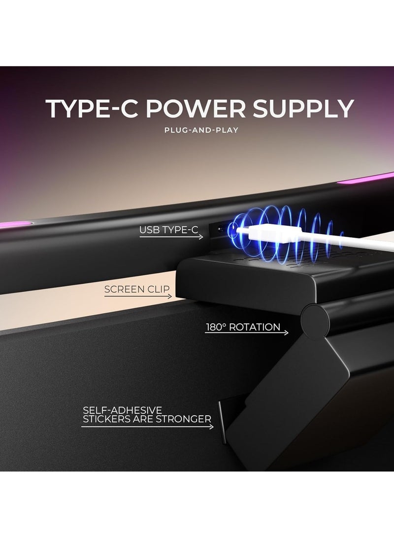 RGB Curved Monitor Light Bar USB Powered with 7 Color RGB and 3 Main Light Modes Computer Screen Lamp for Desk Home Office Gaming and Everyday Use - Image 5