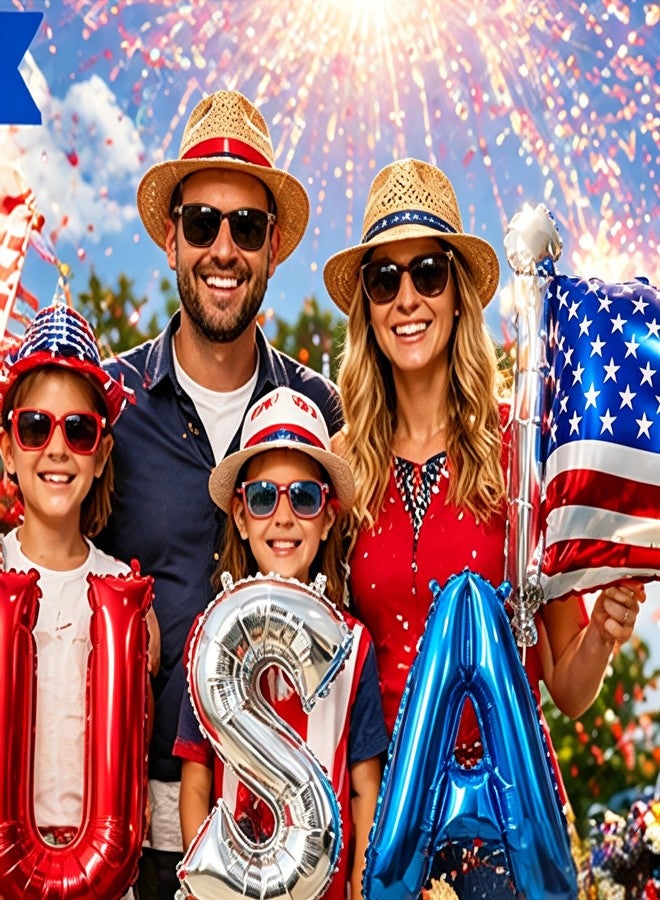 KHC-KHF 4th of July Foil Balloons Set Patriotic USA Red White Blue Balloons Independence Day Party Decorations Veterans Day Military Celebration Memorial Day - Image 5