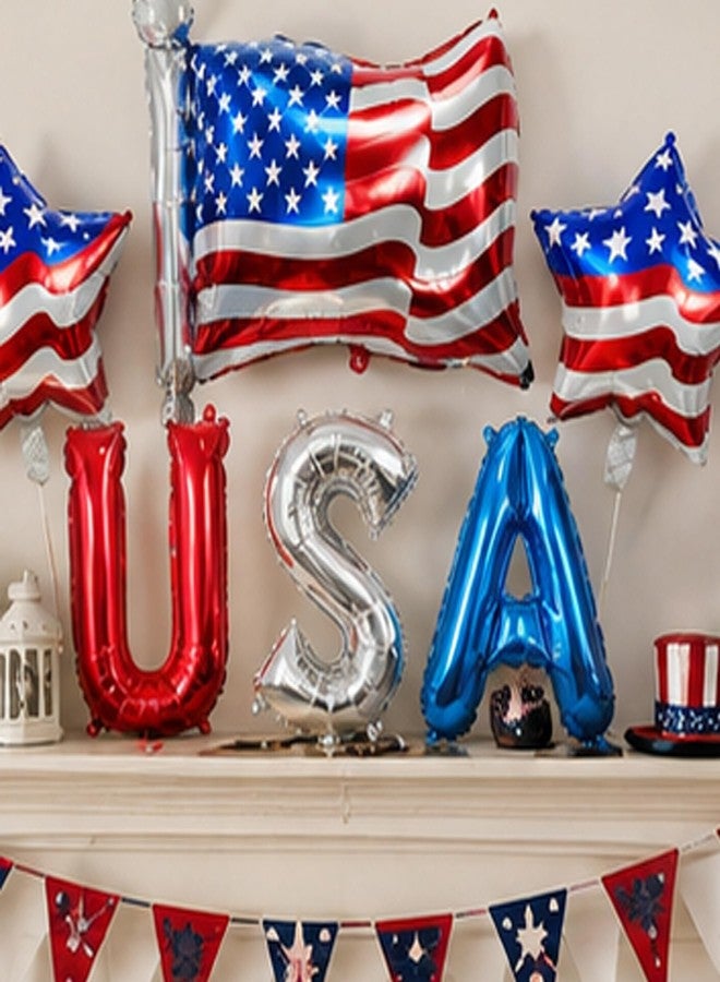 KHC-KHF 4th of July Foil Balloons Set Patriotic USA Red White Blue Balloons Independence Day Party Decorations Veterans Day Military Celebration Memorial Day - Image 2