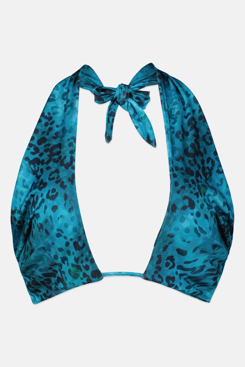 boohoo Women Plus Tropicana Cross Front Bikini Crop Top, Multicolor - Image 1