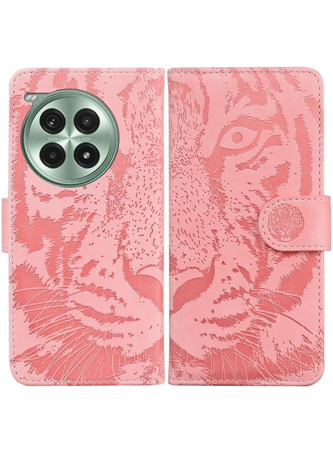 اس-توب جراب لهاتف OnePlus Ace 3 Pro مصنوع من الجلد بتصميم نمر منقوش - Image 1