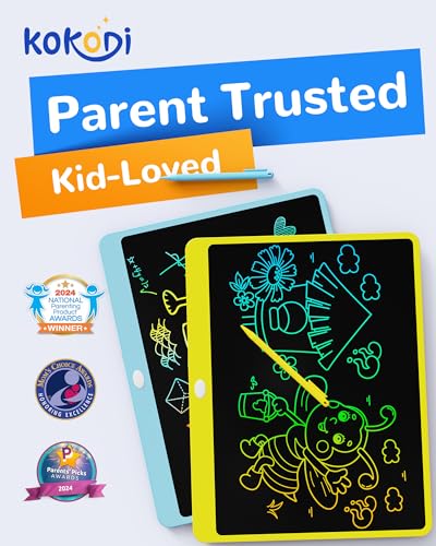 KOKODI LCD Writing Tablet 16 Inch Colorful Toddler Doodle Board Drawing Tablet Erasable Reusable Electronic Drawing Pads Educational and Learning Toy for 36 Years Old Boy and GirlsYellow - Image 3