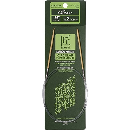 Clover Takumi Bamboo Circular Knitting Needles 36-inch, Size 2/2.75 mm - Image 1