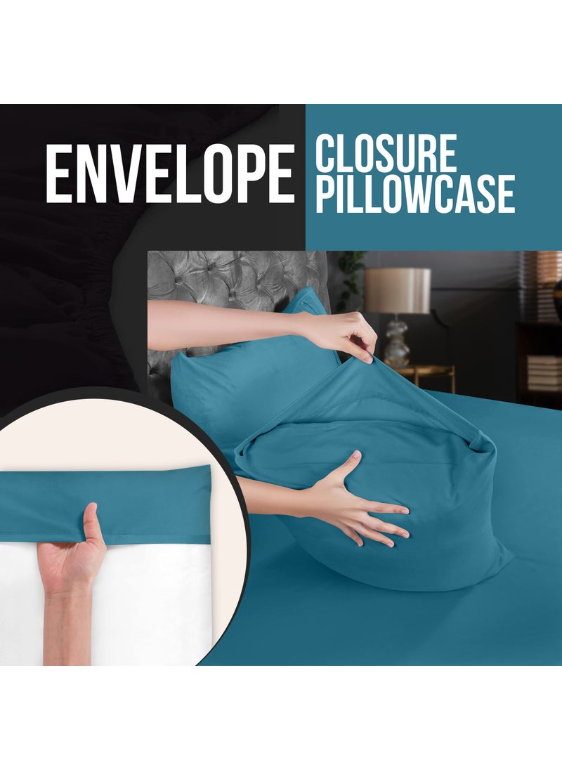 Utopia Bedding Utopia Bedding Queen Pillow Cases - 4 Pack - Envelope Closure - Soft Brushed Microfiber Fabric - Shrinkage and Fade Resistant Pillow Covers Queen Size 20 X 30 Inches (Queen  Denim Blue)  - Image 4