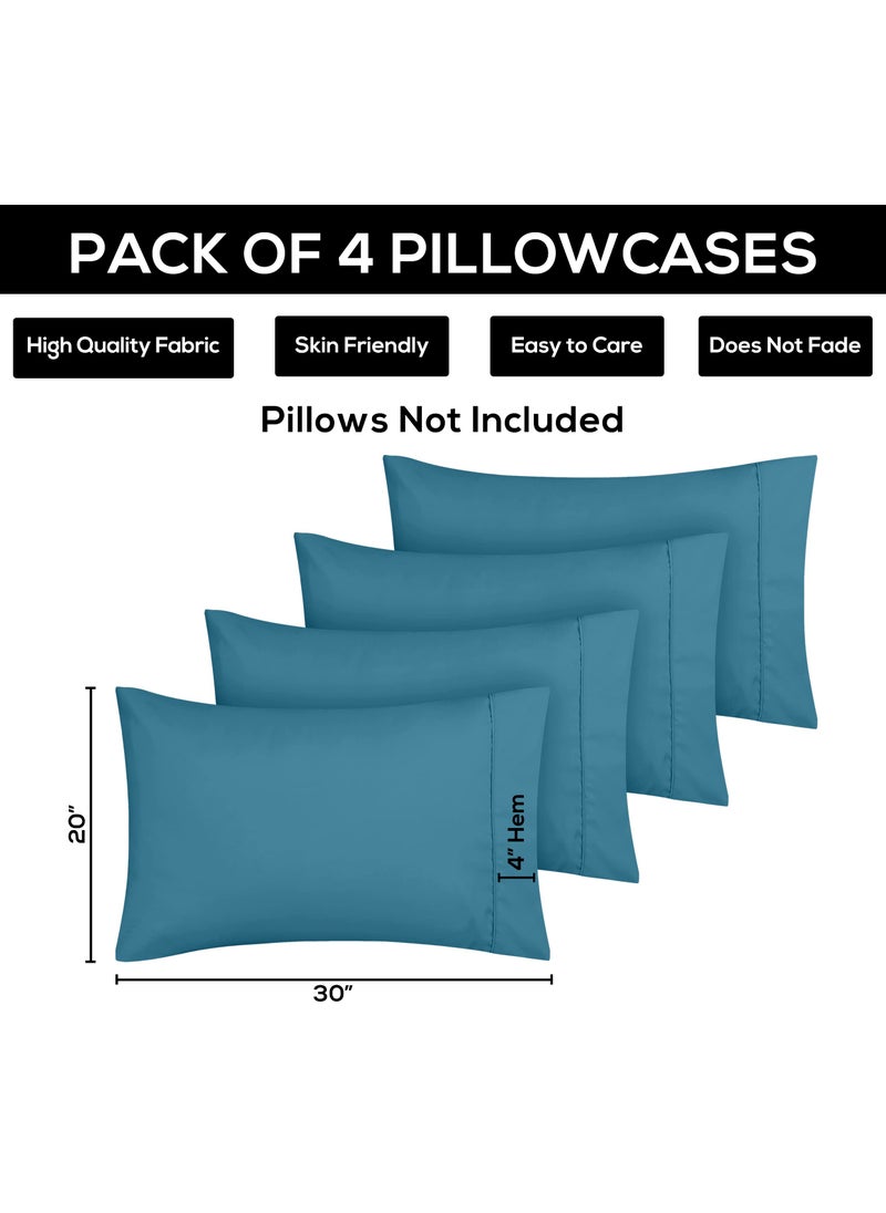 Utopia Bedding Utopia Bedding Queen Pillow Cases - 4 Pack - Envelope Closure - Soft Brushed Microfiber Fabric - Shrinkage and Fade Resistant Pillow Covers Queen Size 20 X 30 Inches (Queen  Denim Blue)  - Image 3