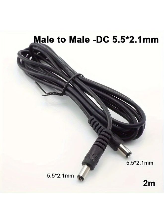 DC Male to Male Power Cable 5 5x2 1mm Connector for CCTV Monitor USB Device 19 69inch Length - Image 1