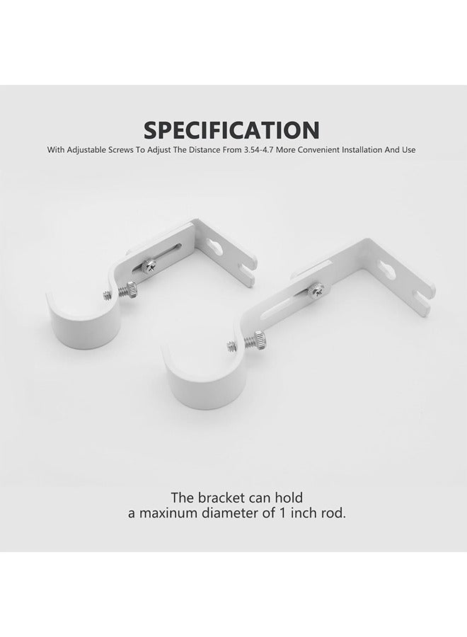 2 Pcs White Curtain Rod Brackets for Wall,Heavy Duty Curtain Rod Holders for 1 Inch Rod with Installation Screws - Image 4