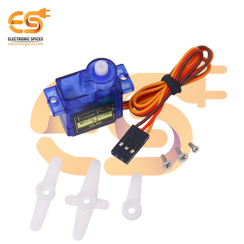 Electronicspices محرك سيرفو رقمي صغير SG90 9G لطائرات الهليكوبتر والطائرات والقوارب والتحكم في الروبوتات (عبوة من 5 قطع) - Image 2