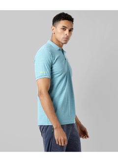 Campus Sutra Men's Solid Light Blue Regular Fit Activewear T-Shirt  - Image 4