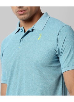 Campus Sutra Men's Solid Light Blue Regular Fit Activewear T-Shirt  - Image 3