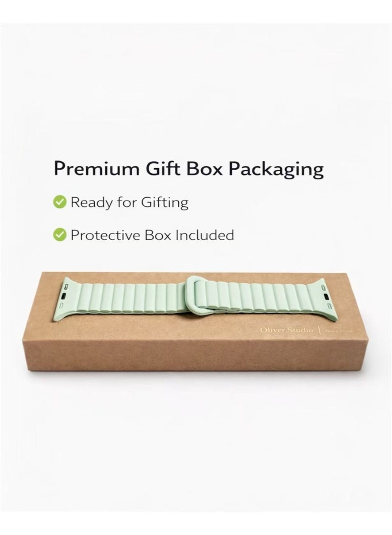سوار سيليكون مغناطيسي بلونين متوافق مع Apple Watch بمقاسات 38/40/41/42 مم للموديلات ذات الحجم الصغير، حزام سيليكون ناعم بإغلاق مغناطيسي آمن، مناسب لـ Series 1–10 و SE - Image 5