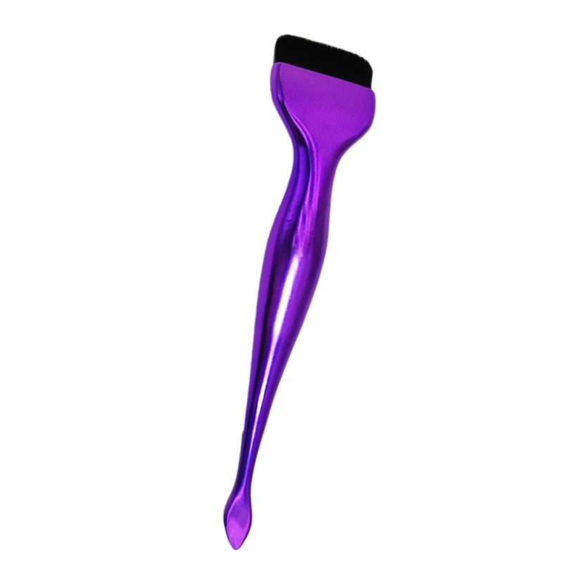 Purple Foundation Brush and Small Powder Brush for Seamless Liquid and Cream Makeup - Image 2