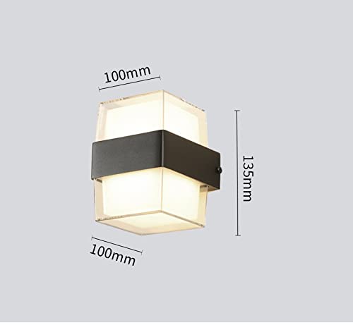 Groeien LED 12 watt Modern Outdoor Acrylic Wall lamp Decorative Garden Light Up and Down Light Waterproof Outdoor Light (Square,Pack of 2) - Image 4