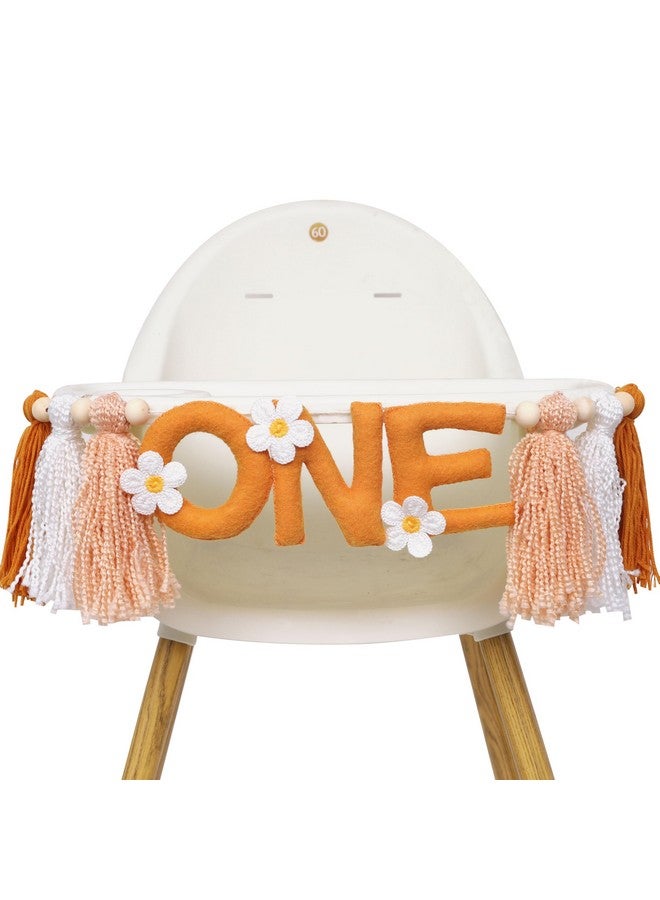 Agkvw Daisy 1st Birthday High Chair Banner - Felt One Tassel Garland, Girl First Birthday Decor - Image 3