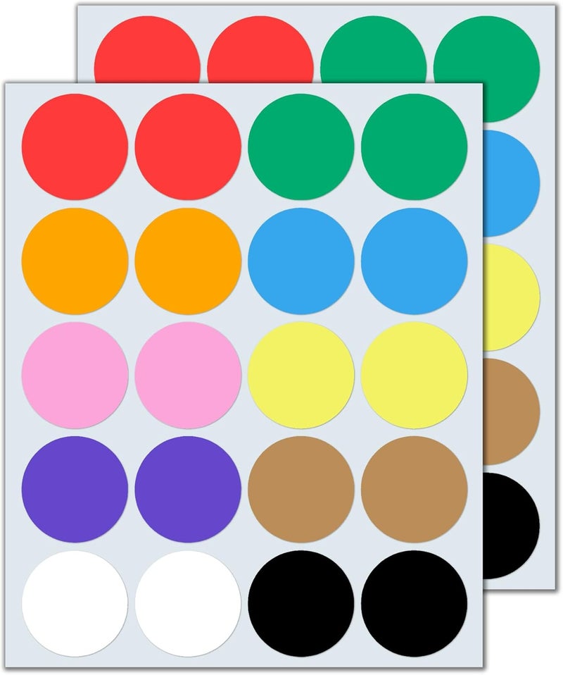 TownStix 500 Pieces  Large Colored Stickers for Moving Boxes Round Circle Color Coded Dot Labels  2 inch 10 Colors - Image 1