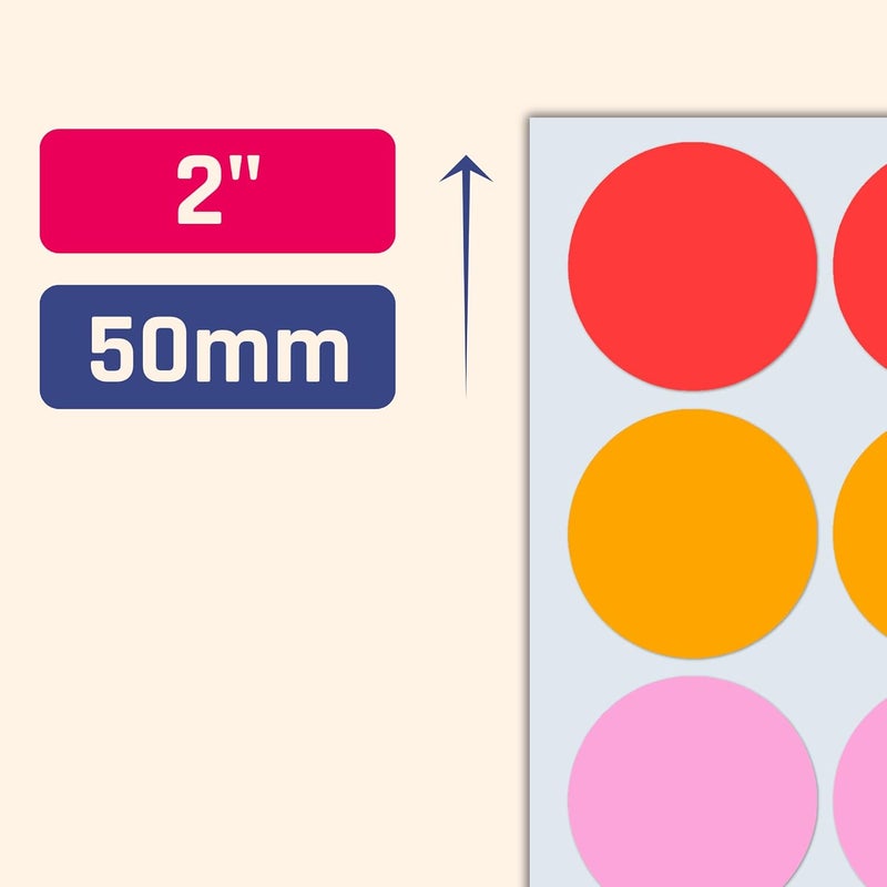 TownStix 500 Pieces  Large Colored Stickers for Moving Boxes Round Circle Color Coded Dot Labels  2 inch 10 Colors - Image 2