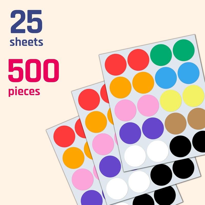 TownStix 500 Pieces  Large Colored Stickers for Moving Boxes Round Circle Color Coded Dot Labels  2 inch 10 Colors - Image 4