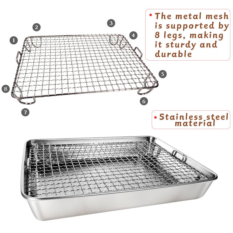 AGGQQA Rabbit Litter Box Stainless Steel Bunny Litter Box Small Animal Toilet Pan Metal Grid for Ferret Galesaur Chinchilla Bunny - Image 4