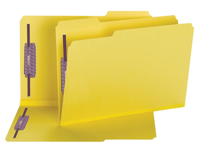 Smead Pressboard Fastener File Folder with SafeSHIELD Fasteners 2 Fasteners 13Cut Tab 2 Expansion Legal Size Yellow 25 per Box 19939
