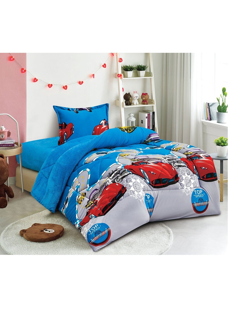 مينجلي مفرش سرير أطفال 3 قطع وجهين فرو ومخمل – ناعم ودافئ – مقاس 170×220 سم - Image 1